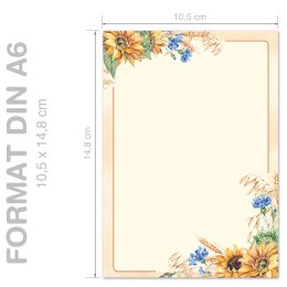 FINALES DE VERANO Briefpapier Motivo de verano ELEGANT 100 hojas de papelería, DIN A6 (105x148 mm), A6E-704-100