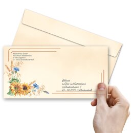 25 patterned envelopes LATE SUMMER in standard DIN long format (windowless)