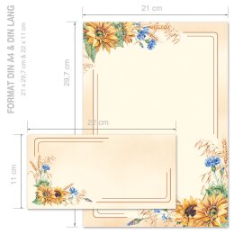 Motiv-Briefpapier Set SPÄTSOMMER - 20-tlg. DL (ohne Fenster)
