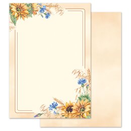 Stationery-Sets Flowers & Petals, Seasons - Summer, LATE SUMMER 100-pc. Complete set - DIN A4 & DIN LONG Set. | Order online! | Paper-Media