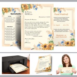 Motiv-Briefpapier Set SPÄTSOMMER - 100-tlg. DL (ohne Fenster)