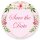 50 stickers SAVE THE DATE - Flowers motif Round Ø 4,5 cm Special Occasions, Flowers motif, Paper-Media