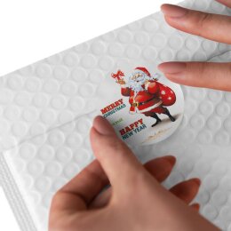 4 sheets with 24 stickers MAIL FROM SANTA CLAUS - Christmas motif Round Ø 4,0 cm