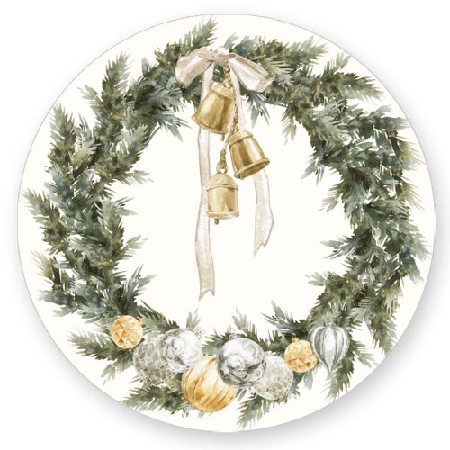 50 stickers CHRISTMAS - Christmas motif Round Ø 4,5 cm 90 µm adhesive film white matt, Christmas Special Occasions | Paper-Media