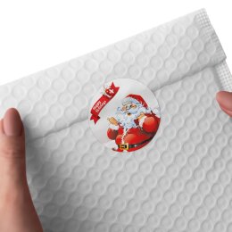 50 adesivi HAPPY HOLIDAYS - Motivo di Natale Rotondo Ø 4,5 cm