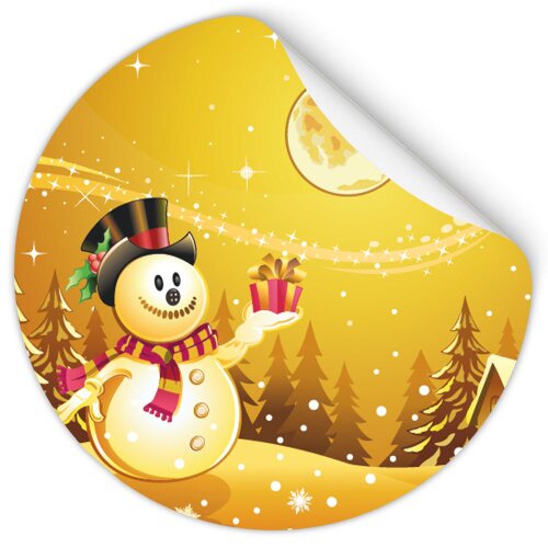 50 stickers CHRISTMAS - Christmas motif Round Ø 4,5 cm