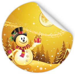 50 stickers CHRISTMAS - Christmas motif Round Ø...