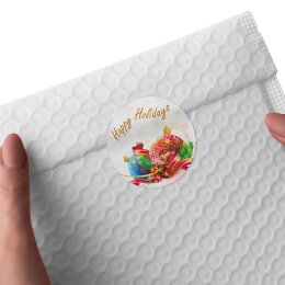 50 Aufkleber HAPPY HOLIDAYS - Weihnachtsmotiv Rund Ø 4,5 cm
