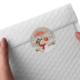 50 Aufkleber MERRY CHRISTMAS - Weihnachtsmotiv Rund Ø 4,5 cm