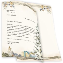Briefpapier - Motiv FESTLICHER TANNENBAUM | Weihnachten | Hochwertiges DIN A4 Briefpapier - 20 Blatt | 90 g/m² | beidseitig bedruckt | Online bestellen!