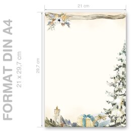 Briefpapier FESTLICHER TANNENBAUM - DIN A4 Format 20 Blatt