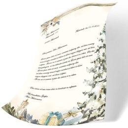 50 fogli di carta da lettera decorati ALBERO DI NATALE FESTIVO DIN A5