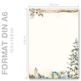 FESTIVE CHRISTMAS TREE Briefpapier Christmas paper ELEGANT 100 sheets, DIN A6 (105x148 mm), A6E-705-100