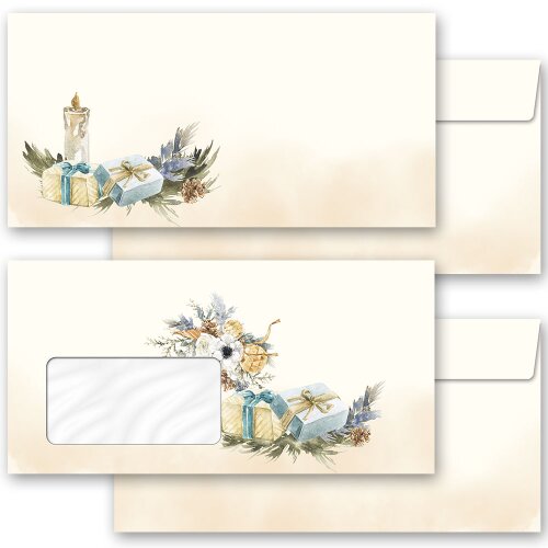 FESTIVE CHRISTMAS TREE Briefumschläge Christmas envelopes CLASSIC , DIN LONG (220x110 mm), BUE-4048