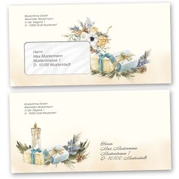 Buste Natale, ALBERO DI NATALE FESTIVO 100 buste (senza finestra) - DIN LONG (220x110 mm) | Auto-adesivo | Ordine in linea! | Paper-Media