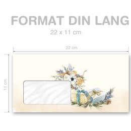 FESTLICHER TANNENBAUM Briefumschläge Weinachtsbriefumschläge CLASSIC 10 Briefumschläge (mit Fenster), DIN LANG (220x110 mm), DLMF-4048-10