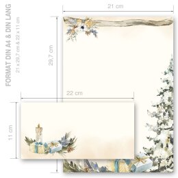 Motiv-Briefpapier Set FESTLICHER TANNENBAUM - 20-tlg. DL (ohne Fenster)