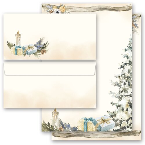 Motiv-Briefpapier Set FESTLICHER TANNENBAUM - 200-tlg. DL (ohne Fenster) Weihnachten, Briefpapier mit Umschlag, Paper-Media