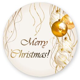 50 stickers MERRY CHRISTMAS  - Christmas motif Round...