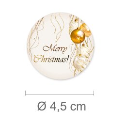 50 stickers MERRY CHRISTMAS  - Christmas motif Round...