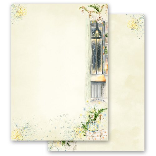 Briefpapier WINTERFENSTER - DIN A4 Format 20 Blatt Weihnachten, Weihnachtspapier, Paper-Media