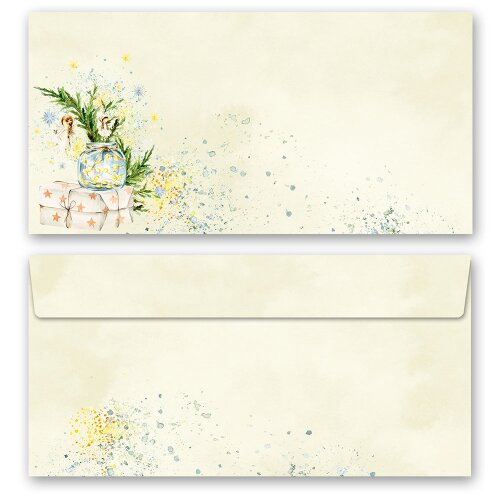 10 enveloppes à motifs au format DIN LONG - FENÊTRES DHIVER (sans fenêtre) Noël, Enveloppes de Noël, Paper-Media
