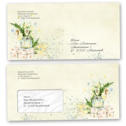 Envelopes Christmas, WINTER WINDOWS 10 envelopes (windowless) - DIN LONG (220x110 mm) | Self-adhesive | Order online! | Paper-Media