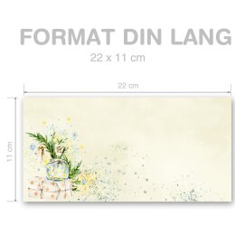 WINTER WINDOWS Briefumschläge Christmas envelopes CLASSIC 100 envelopes (windowless), DIN LONG (220x110 mm), DLOF-4049-100