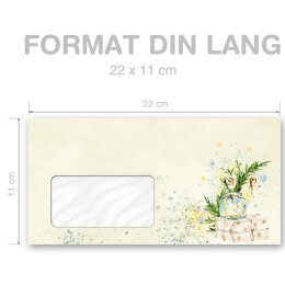 Envelopes Christmas, WINTER WINDOWS 10 envelopes (with window) - DIN LONG (220x110 mm) | Self-adhesive | Order online! | Paper-Media