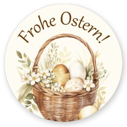 50 stickers FROHE OSTERN - Easter motif Round Ø 4,5 cm Special Occasions, Easter motif, Paper-Media