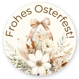 50 stickers FROHES OSTERFEST - Easter motif Round...