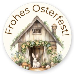 50 autocollants FROHES OSTERFEST - Motif de Pâques...