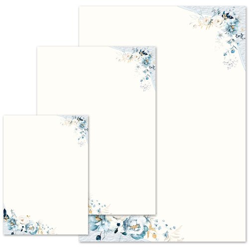 Briefpapier BLAUE BLUMEN