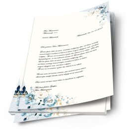 Carta da lettera decorati FIORI BLU