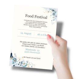 Motif Letter Paper! BLUE FLOWERS 50 sheets DIN A5