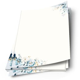 Motif Letter Paper! BLUE FLOWERS 50 sheets DIN A5