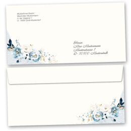 Flowers motif, Envelopes Flowers & Petals, BLUE...