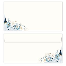 BLAUE BLUMEN Briefpapier Sets Briefpapier mit Umschlag CLASSIC Briefpapier Set, 40 tlg., DIN A4 & DIN LANG im Set., SOC-8377-40