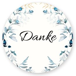 50 stickers DANKE - Flowers motif Round Ø 4,5 cm Special Occasions, Flowers motif, Paper-Media