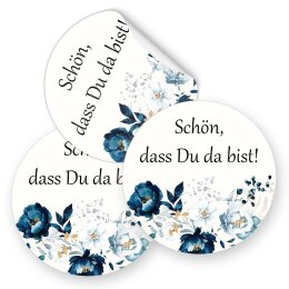 Motif sticker Aufkleber Flowers motif  50 stickers, Round Ø 4,5 cm, AU-1-71