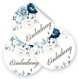 Autocollants à motifs Aufkleber Motif de fleurs  50 autocollants, Rond Ø 4,5 cm, AU-1-72
