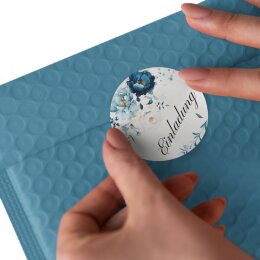 50 autocollants EINLADUNG - Motif de fleurs Rond Ø 4,5 cm