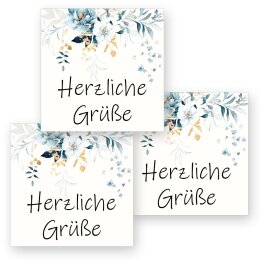 Motif sticker Aufkleber Flowers motif  50 stickers, Square 4 x 4 cm, AU-1-75