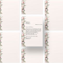 Papier à motif SPLENDEUR ROSE 20 feuilles DIN A4