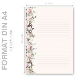Briefpapier ROSENPRACHT - DIN A4 Format 100 Blatt