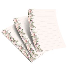 Briefpapier - Motiv ROSENPRACHT | Blumen & Blüten | Hochwertiges DIN A6 Briefpapier - 100 Blatt | 90 g/m² | einseitig bedruckt | Online bestellen!