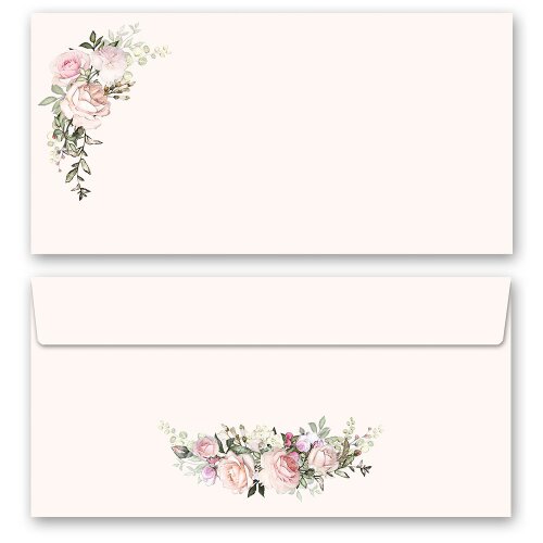 10 patterned envelopes MAGNIFICENT ROSES in standard DIN long format (windowless) Flowers & Petals, Roses, Paper-Media
