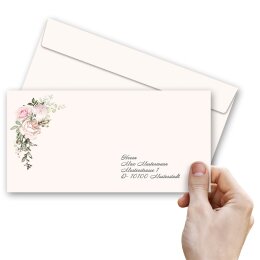 Briefumschläge ROSENPRACHT - 10 Stück DIN LANG (ohne Fenster)