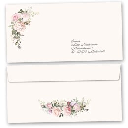 Envelopes Flowers & Petals, MAGNIFICENT ROSES 10 envelopes (windowless) - DIN LONG (220x110 mm) | Self-adhesive | Order online! | Paper-Media