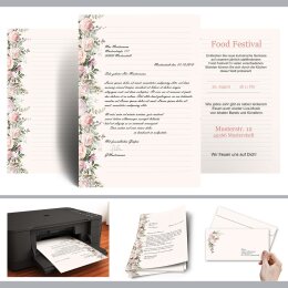 10 patterned envelopes MAGNIFICENT ROSES in standard DIN long format (windowless)